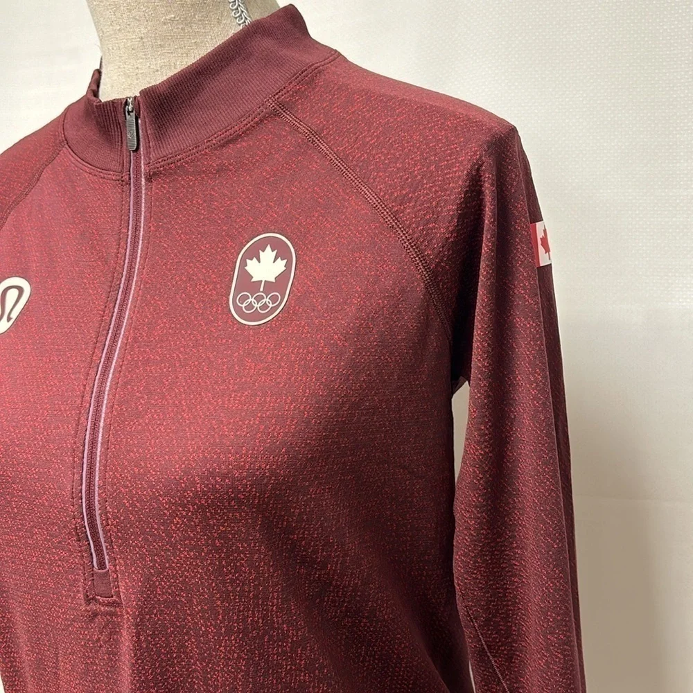Lululemon Team Canada Swiftly Tech Half Zip 2.0 with COC logo - Picture 4 of 10